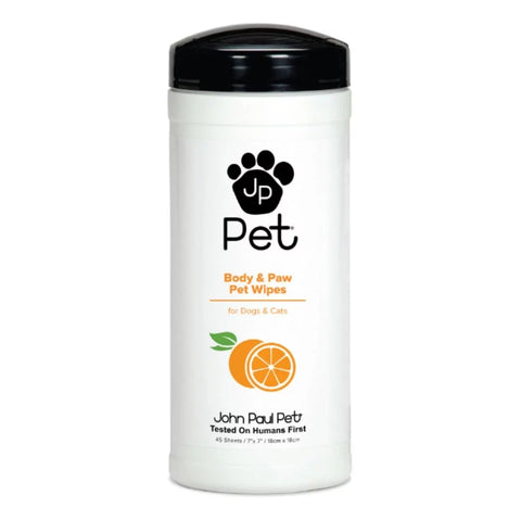 John Paul Pet - Body & Paw Pet Wipes - Orange & Aloe
