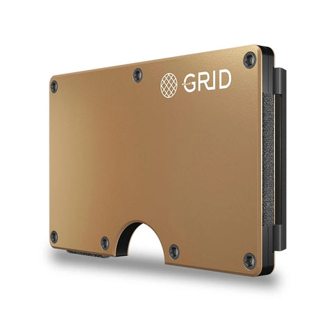 GRID Compact Minimalist Wallet - Gold Aluminum