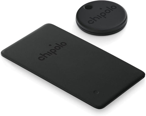 Chipolo Spot Pack – 1x Card Spot + 1x ONE Spot – Wallet Tracker & Key Finder for Apple Find My app (iOS only) – Bluetooth Tracker for Keys, Bags, Luggage (Black)