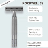 Rockwell Razors - Adjustable Safety Razor 6S - Matte Gray Stainless Steel