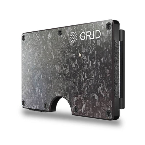 GRID Compact Minimalist RFID Blocking Wallet - Forged Carbon