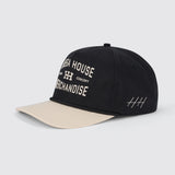 Huega House Range | Natural & Black Snapback Hat - Mid Profile