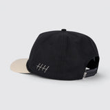 Huega House Range | Natural & Black Snapback Hat - Mid Profile