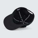 Huega House Retro Script | Everyday Black Snapback Hat - High Profile