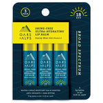 Oars + Alps Shine-Free Ultra-Hydrating Lip Balm SPF 18 - Sunny Mint - Set of 3