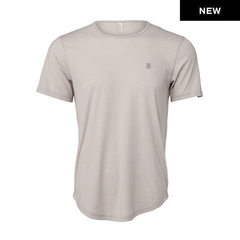BLKT Drop Cut SS Monogram Tee - Cool Gray